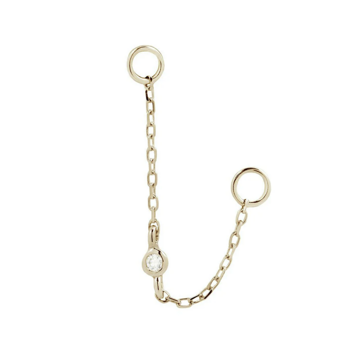 Bezel Bead Chain with CZ — Buddha