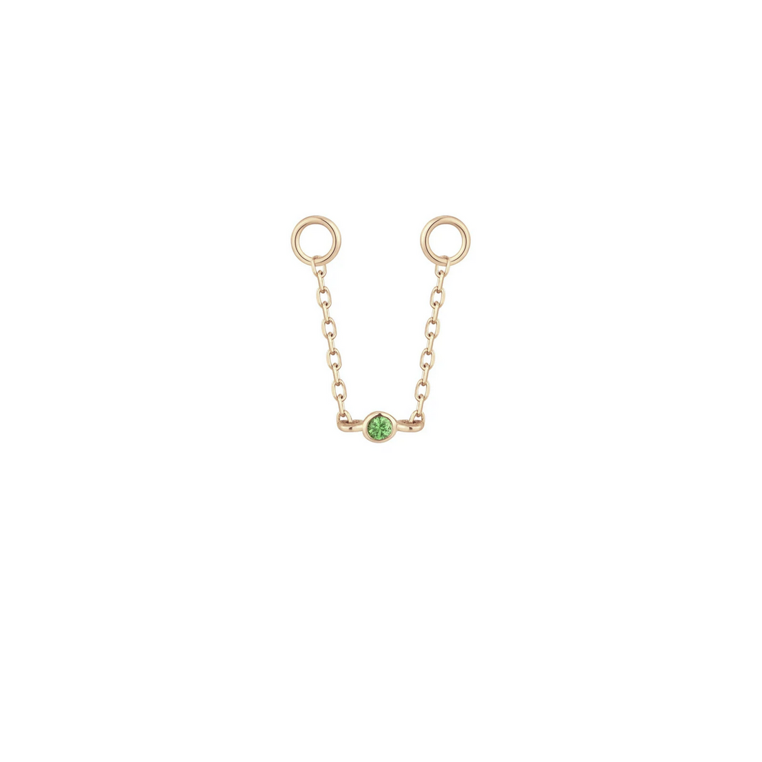 Bezel Bead Chain with Tsavorite — Buddha