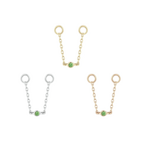 Bezel Bead Chain with Tsavorite — Buddha