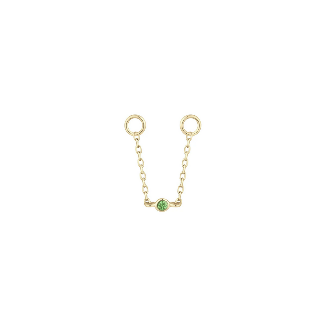 Bezel Bead Chain with Tsavorite — Buddha