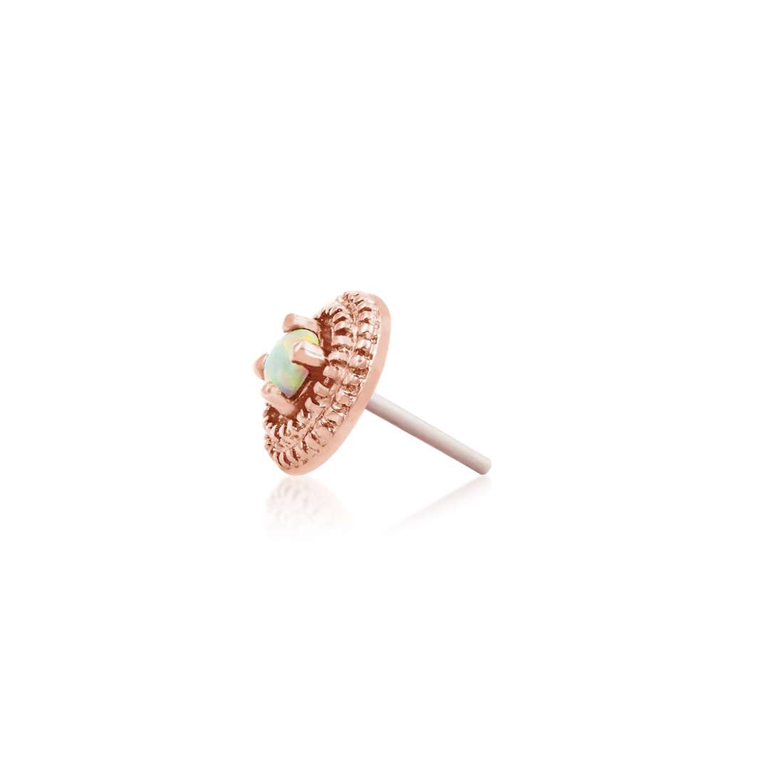 Round Double MIllgrain with Opal from Junipurr White Gold and Rose Gold (Vault)