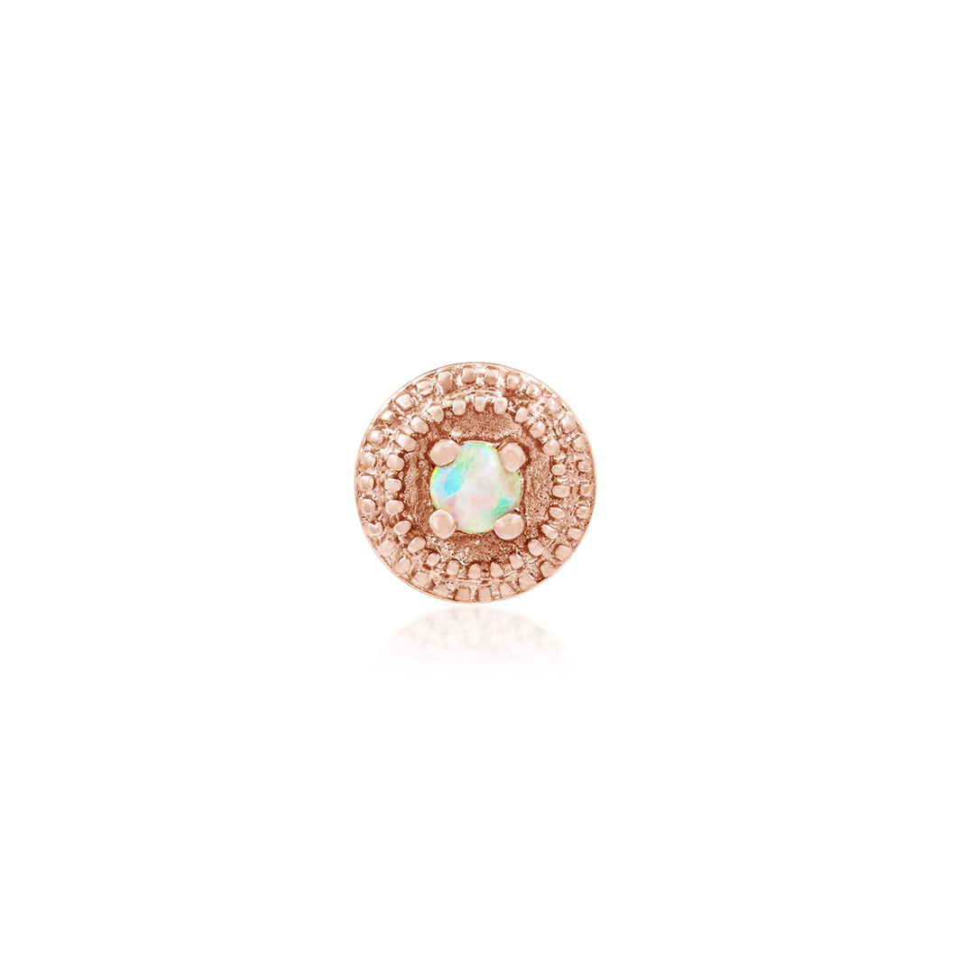 Round Double MIllgrain with Opal from Junipurr White Gold and Rose Gold (Vault)