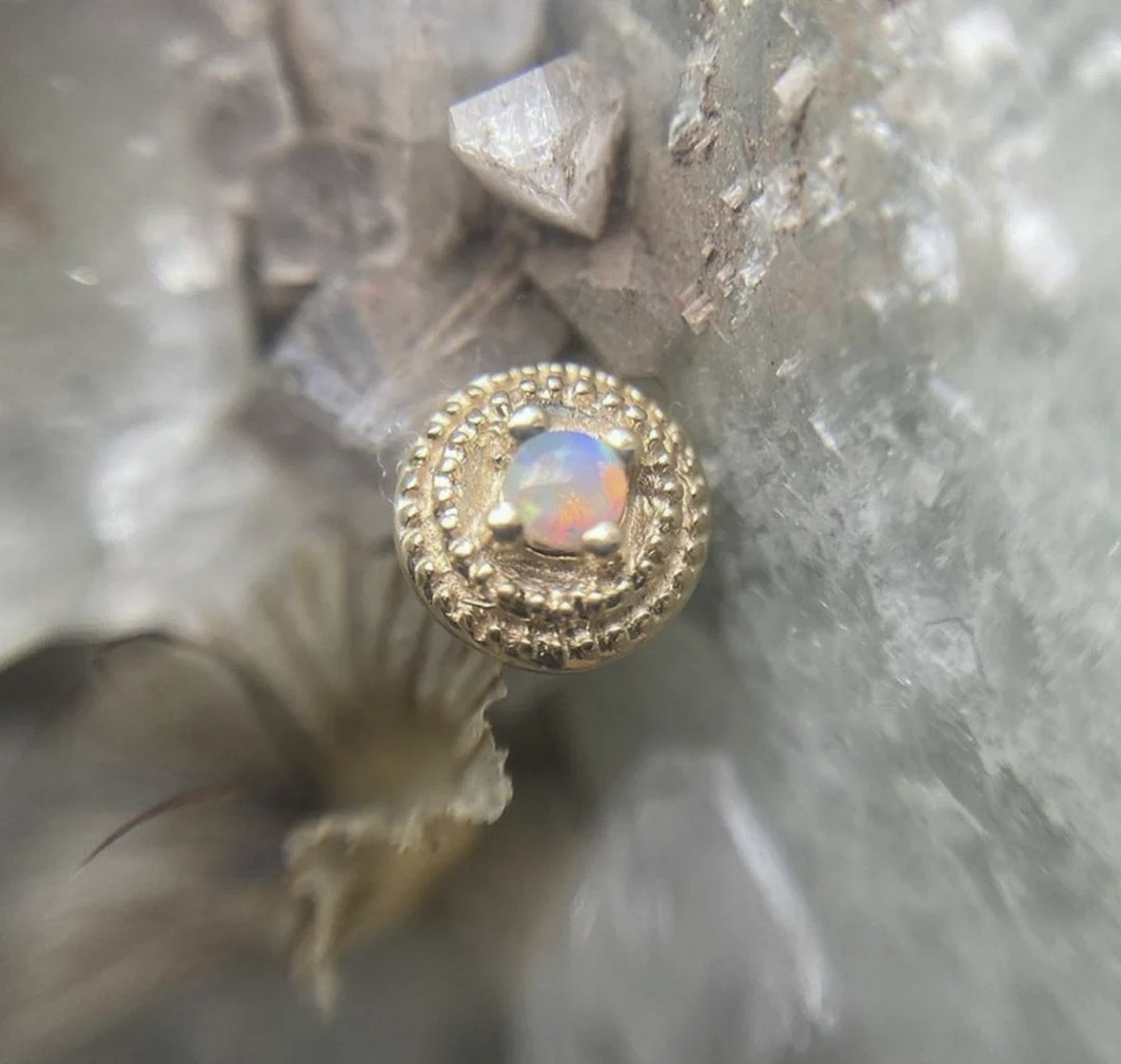 Round Double MIllgrain with Opal — Junipurr