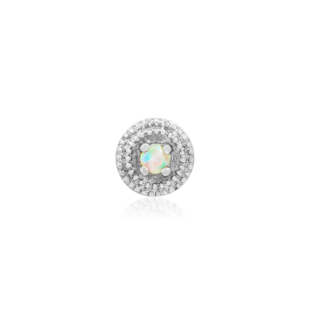 Round Double MIllgrain with Opal from Junipurr White Gold and Rose Gold (Vault)