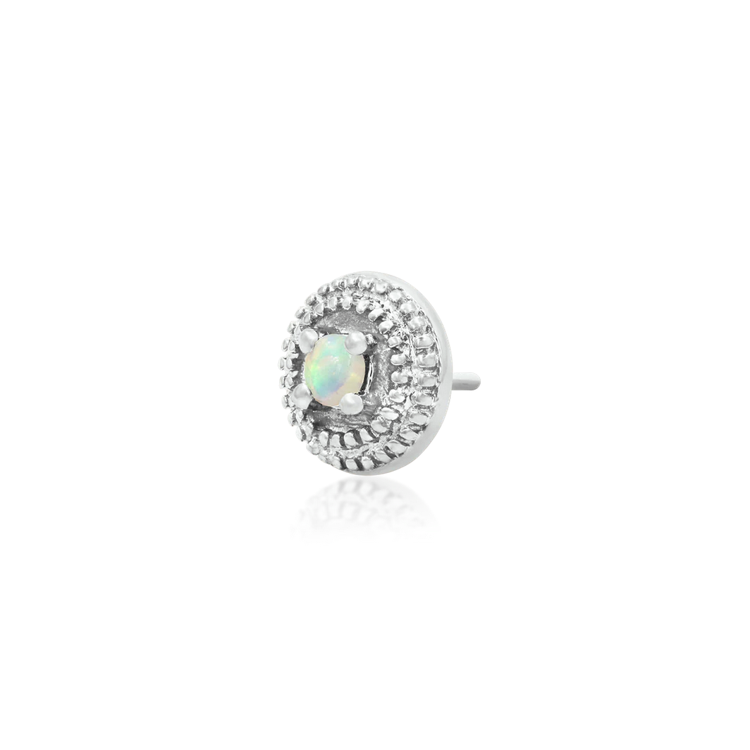 Round Double MIllgrain with Opal from Junipurr White Gold and Rose Gold (Vault)