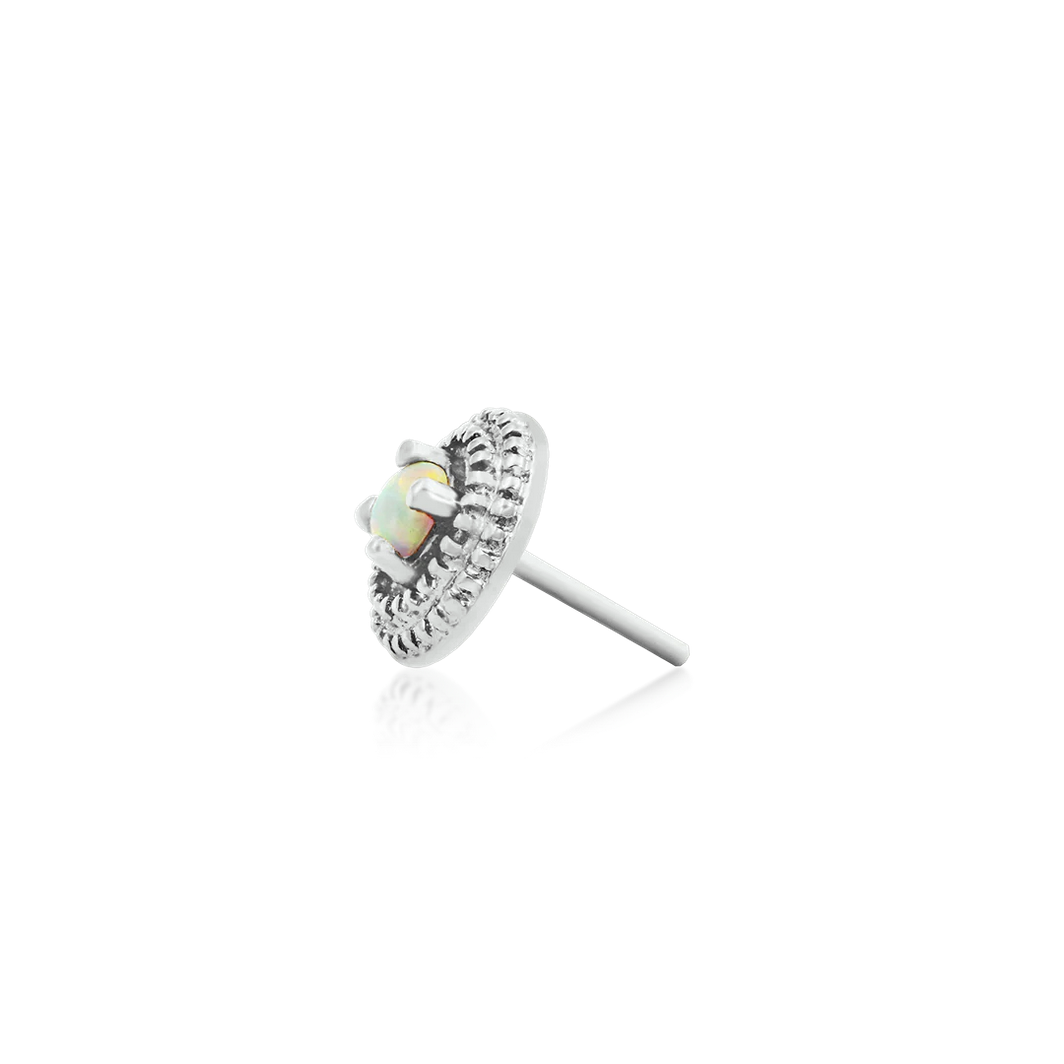 Round Double MIllgrain with Opal from Junipurr White Gold and Rose Gold (Vault)