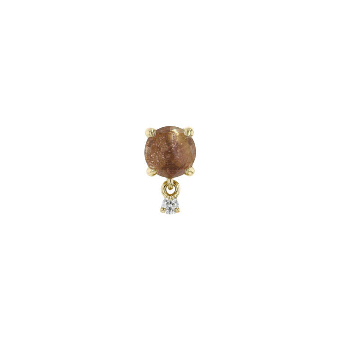 Round Rose Cut Poppy with Sunstone from Modern Mood