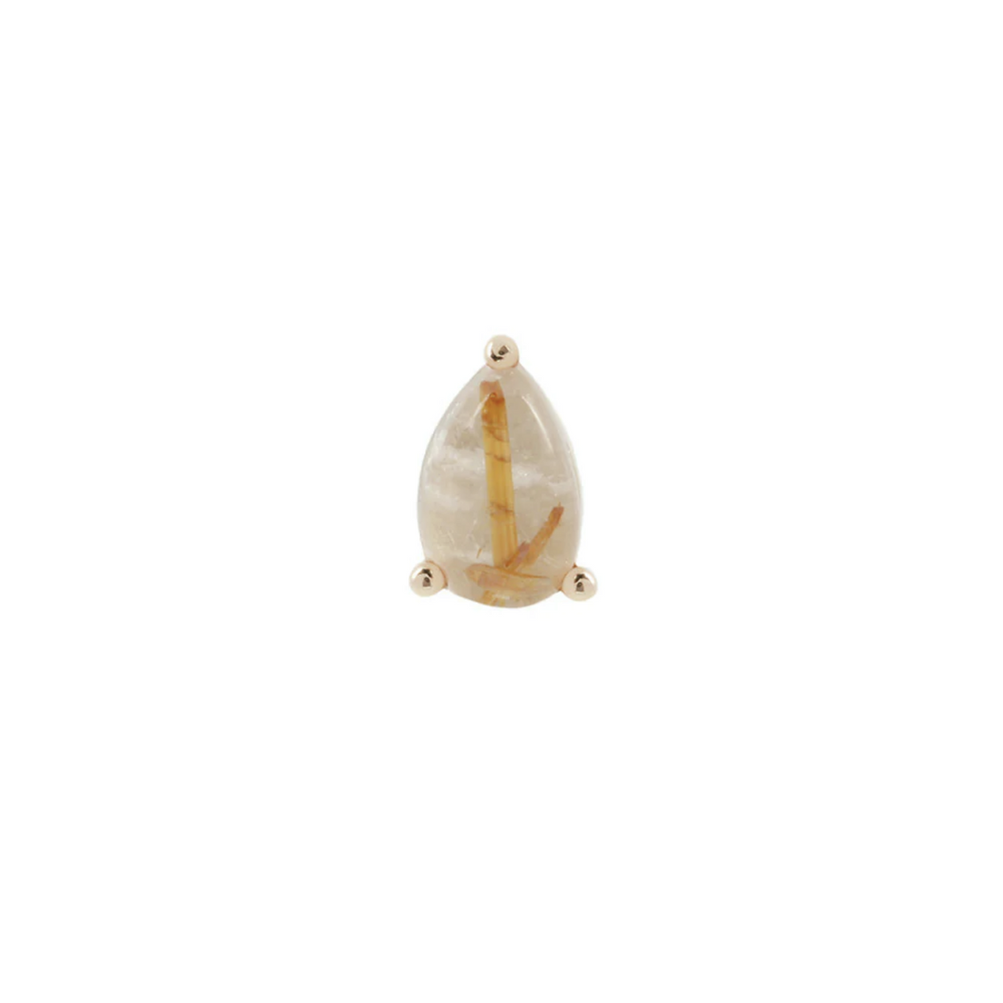 Prong Pear with Rutilated Quartz — Buddha