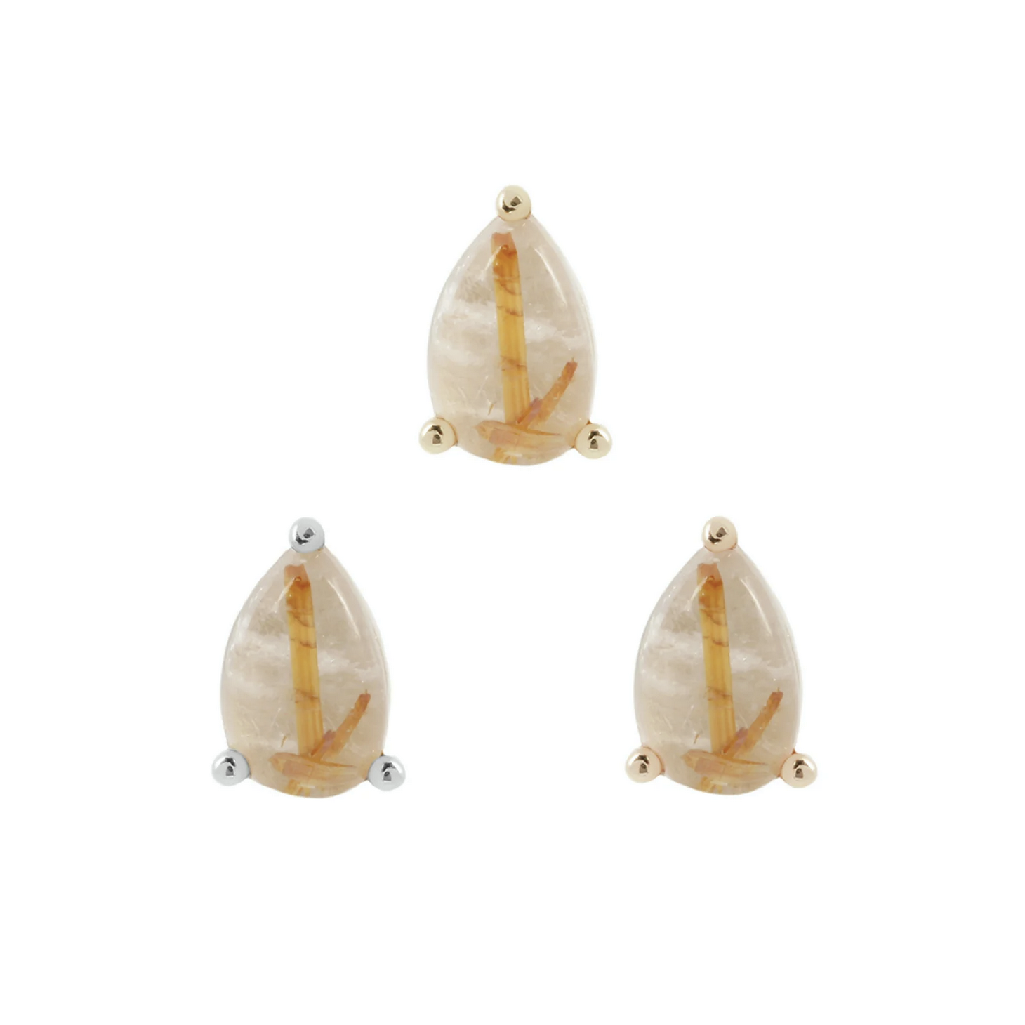 Prong Pear with Rutilated Quartz From Buddha