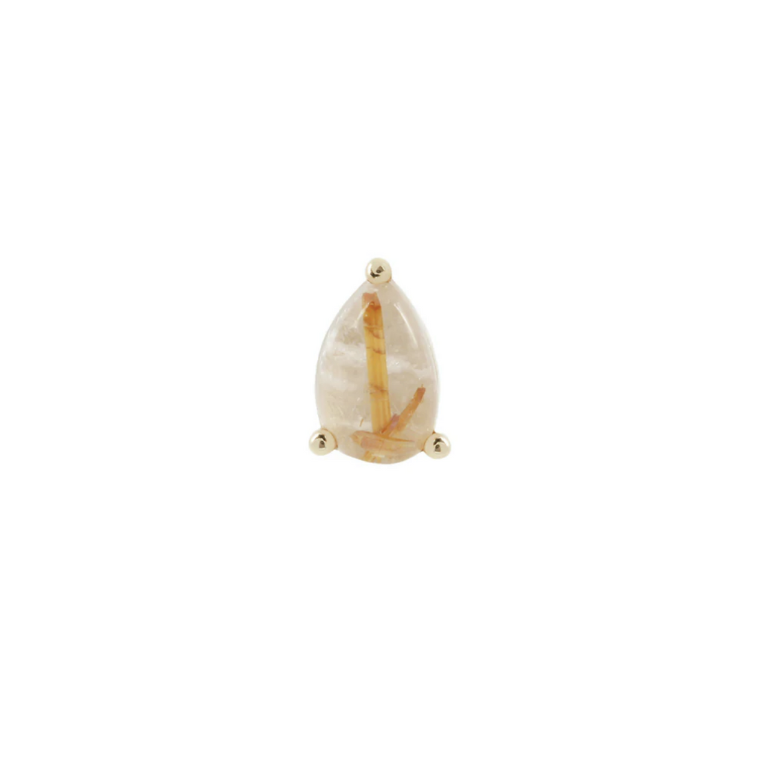 Prong Pear with Rutilated Quartz — Buddha