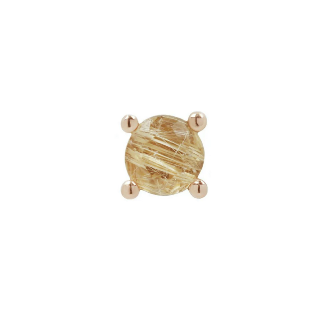 Prong Set Gem with Rutliated Quartz — Buddha
