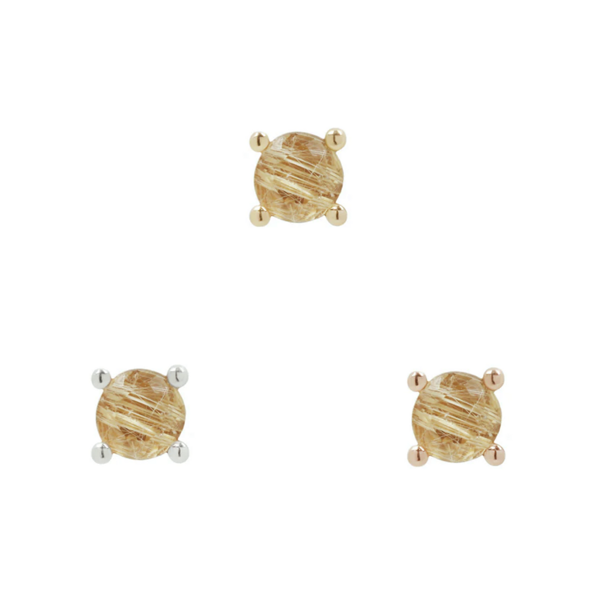 Prong Set Gem with Rutliated Quartz — Buddha
