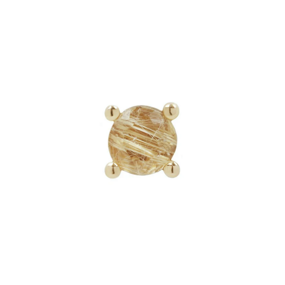 Prong Set Gem with Rutliated Quartz — Buddha