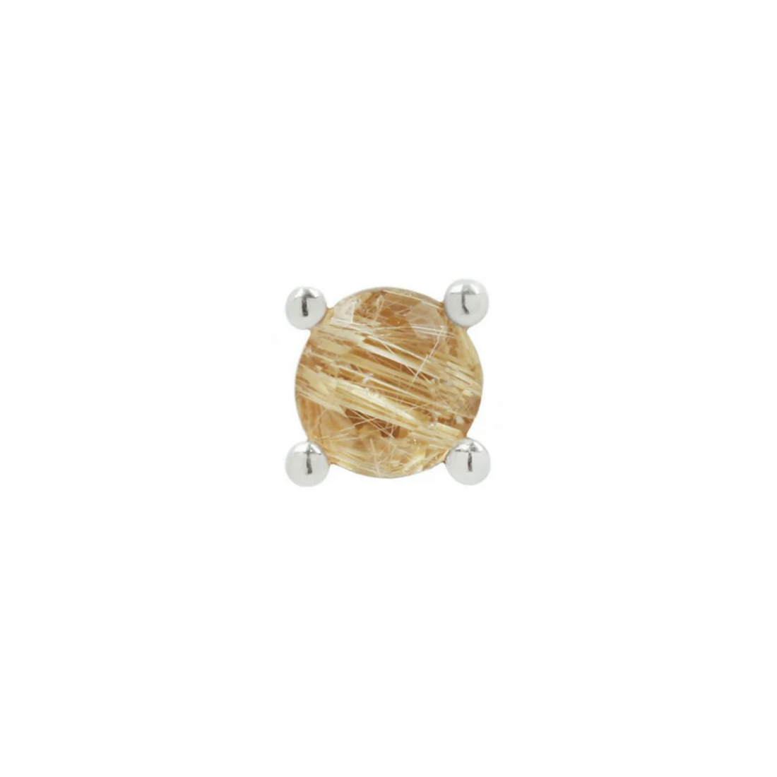 Prong Set Gem with Rutliated Quartz — Buddha