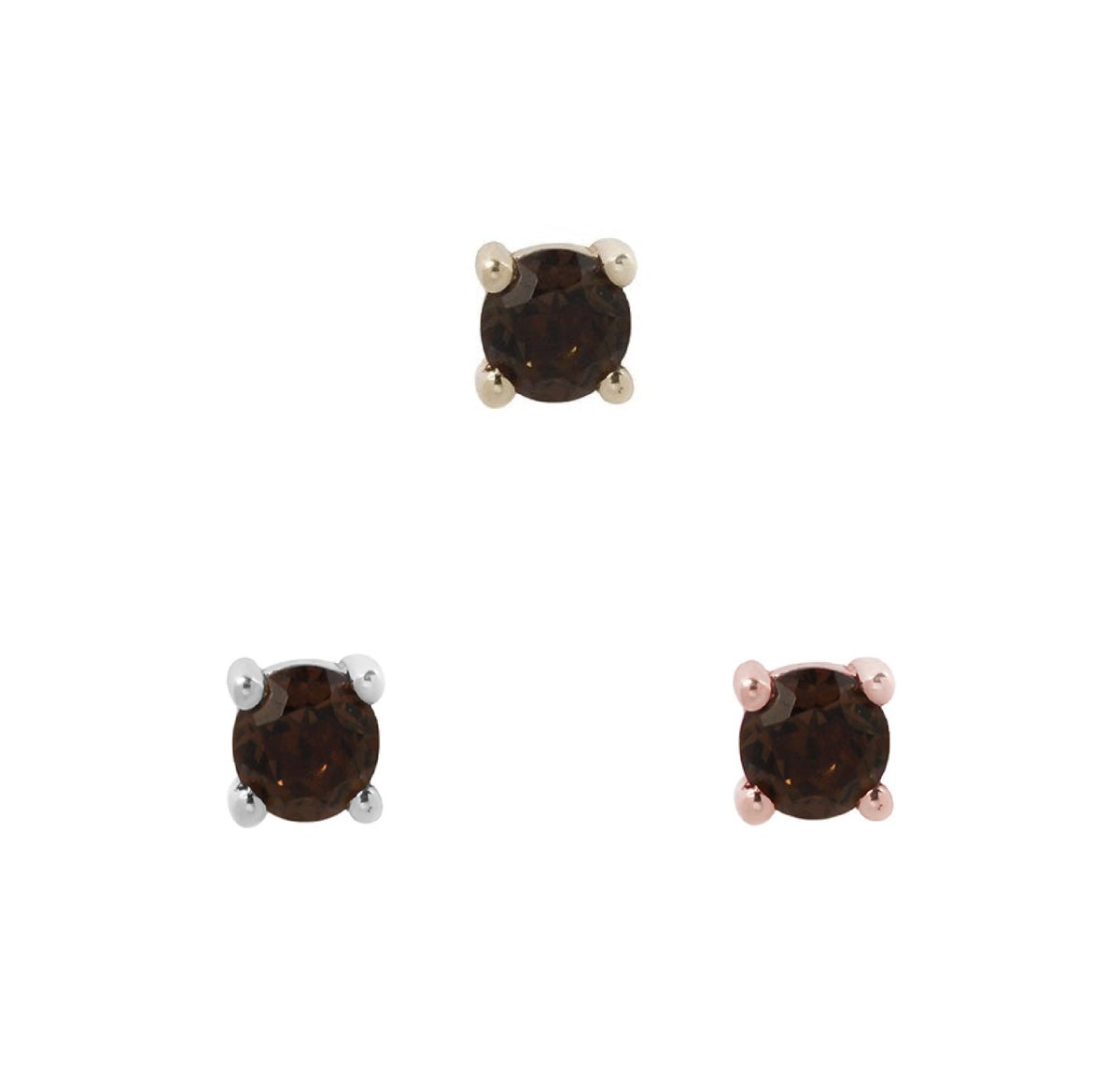 Prong Gem with Smoky Quartz - Buddha Jewelry