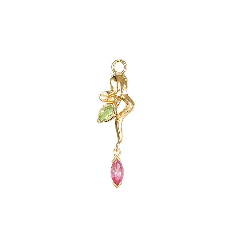 Snake Amaryllis Charm Colored Gemstone from Modern Mood