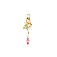 Snake Amaryllis Charm Colored Gemstone from Modern Mood