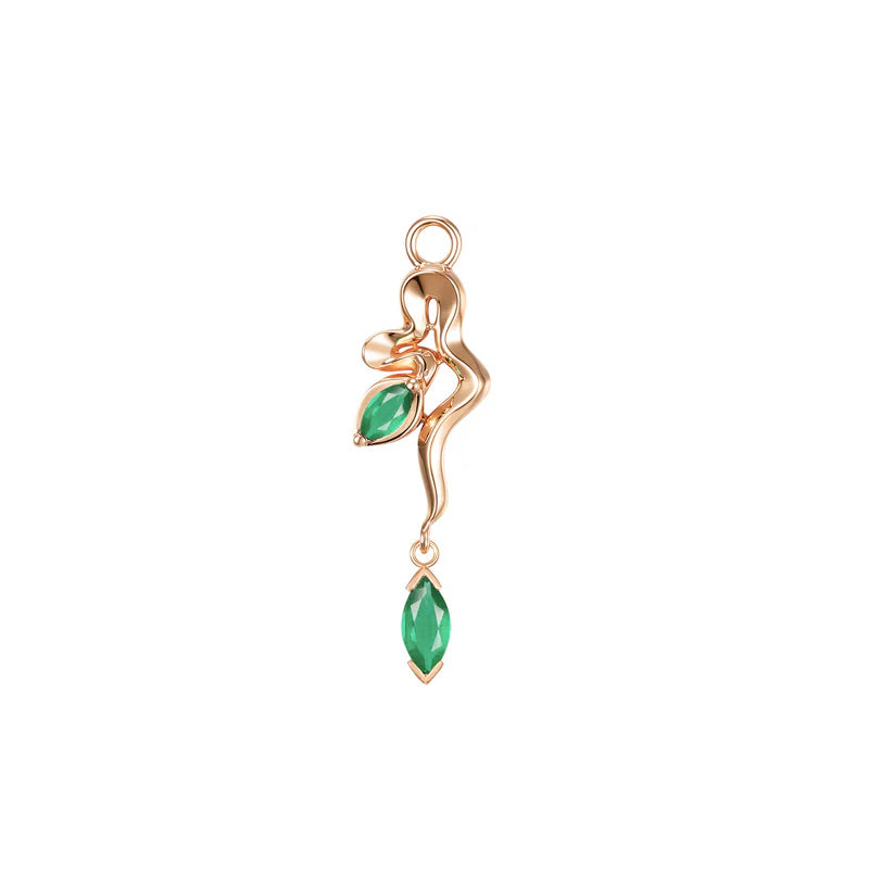 Snake Amaryllis Charm Colored Gemstone from Modern Mood