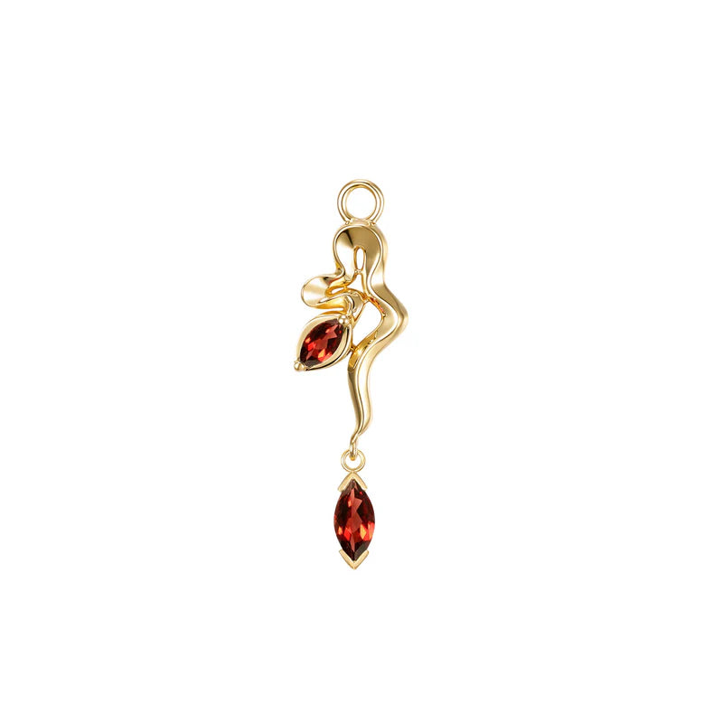 Snake Amaryllis Charm Colored Gemstone from Modern Mood