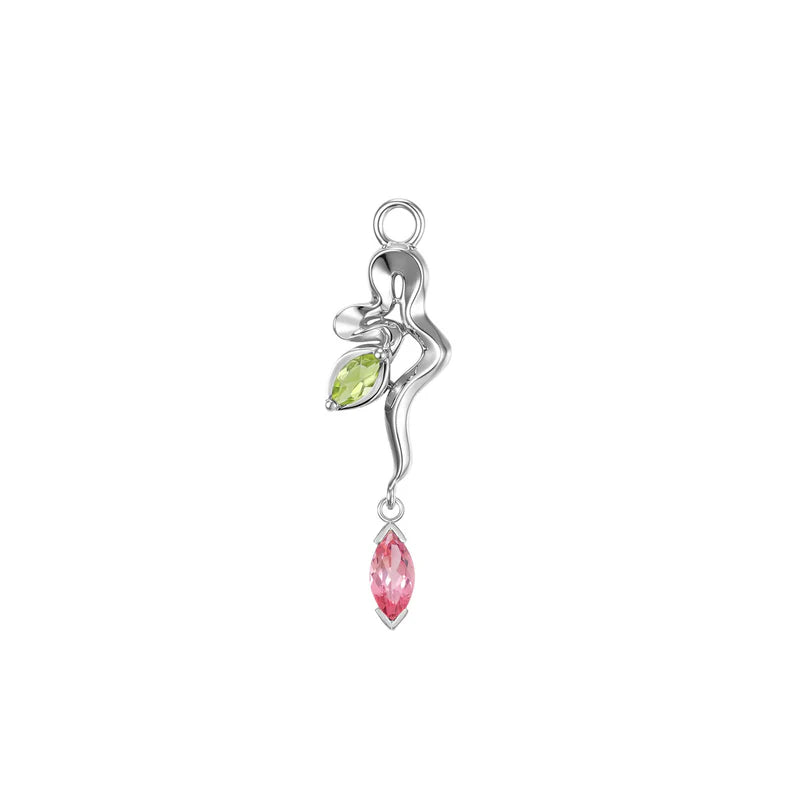 Snake Amaryllis Charm Colored Gemstone from Modern Mood