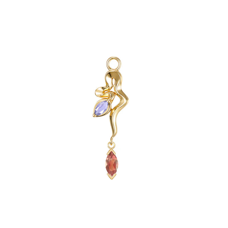 Snake Amaryllis Charm Colored Gemstone from Modern Mood