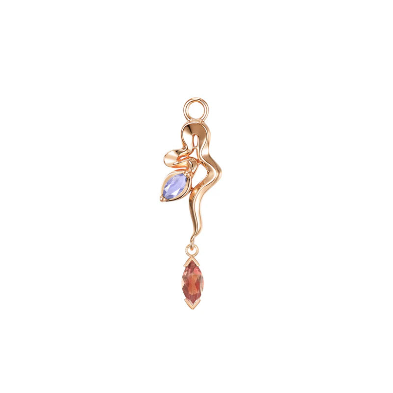 Snake Amaryllis Charm Colored Gemstone from Modern Mood