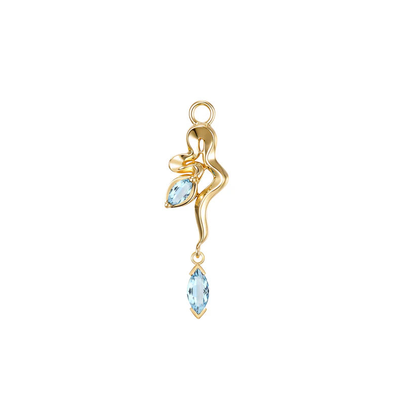 Snake Amaryllis Charm Colored Gemstone from Modern Mood