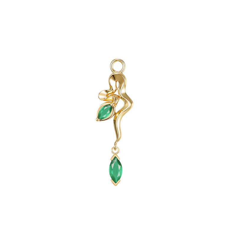Snake Amaryllis Charm Colored Gemstone from Modern Mood
