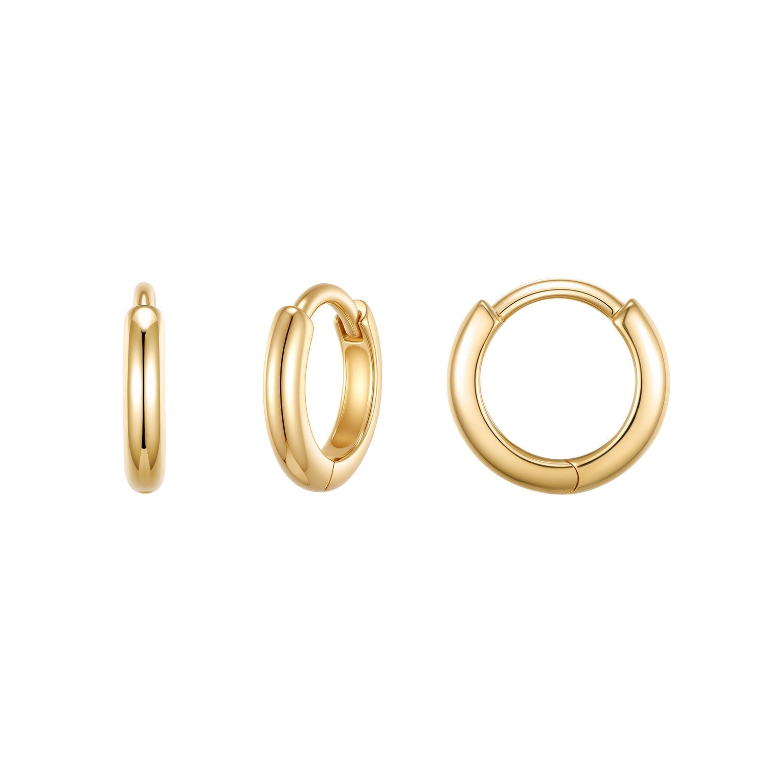 Curved Post Huggie - Solid gold