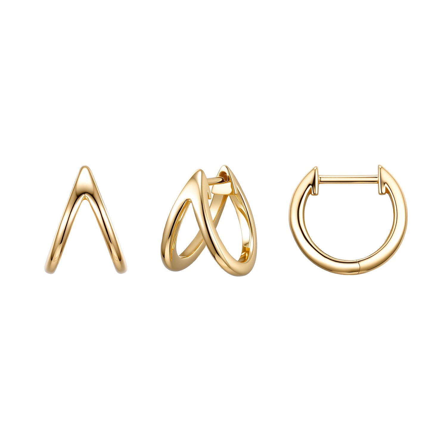 Split Huggie - Solid Gold