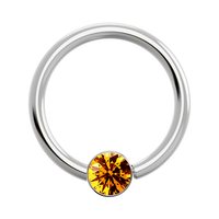 16g Titanium Fixed Bezel Ring With Genuine Gemstones