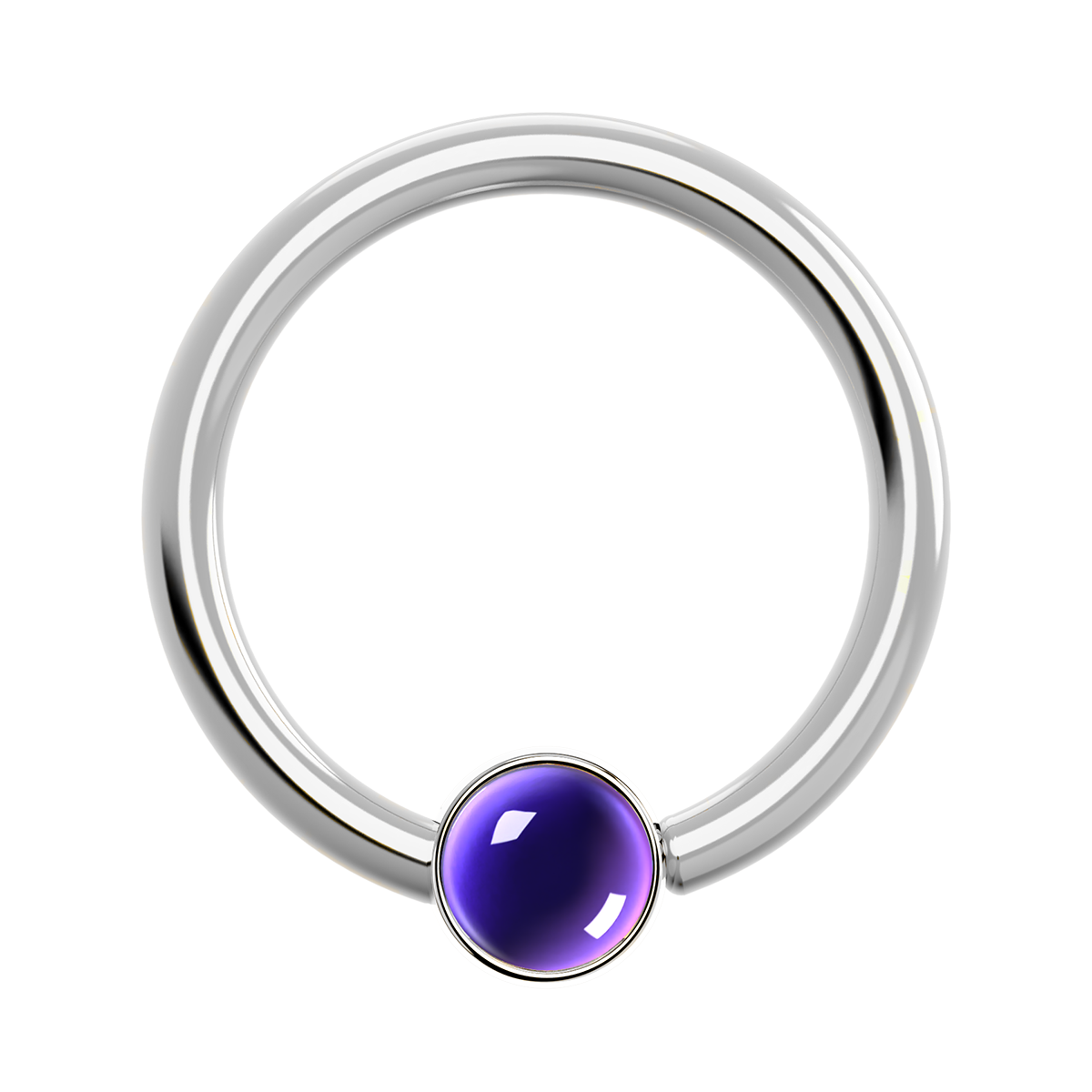 16g Titanium Fixed Bezel Ring With Genuine Gemstones