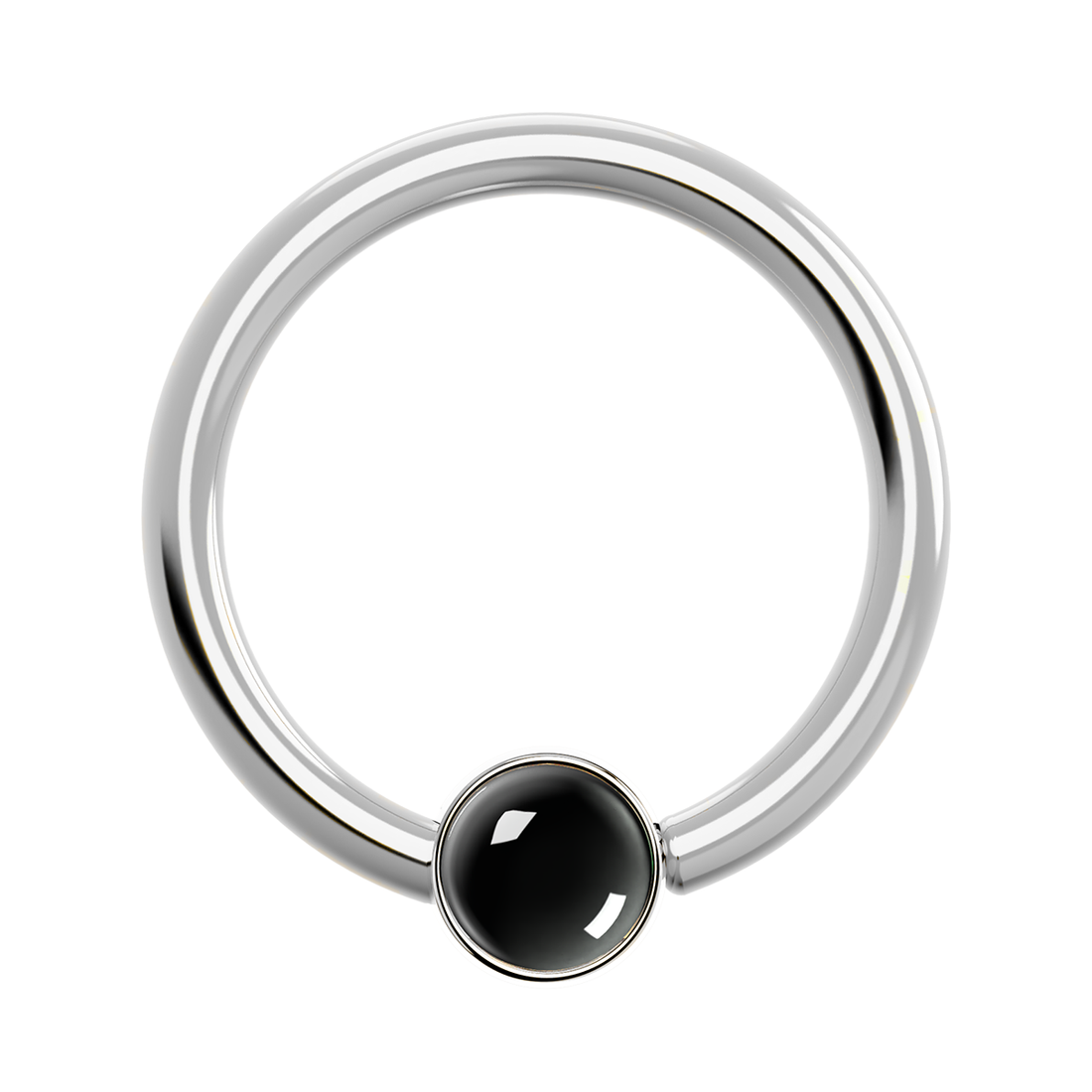 16g Titanium Fixed Bezel Ring With Genuine Gemstones
