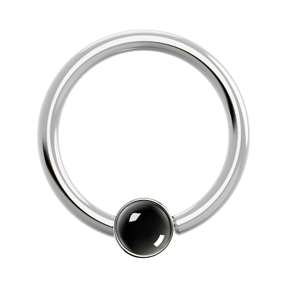 16g Titanium Fixed Bezel Ring With Genuine Gemstones