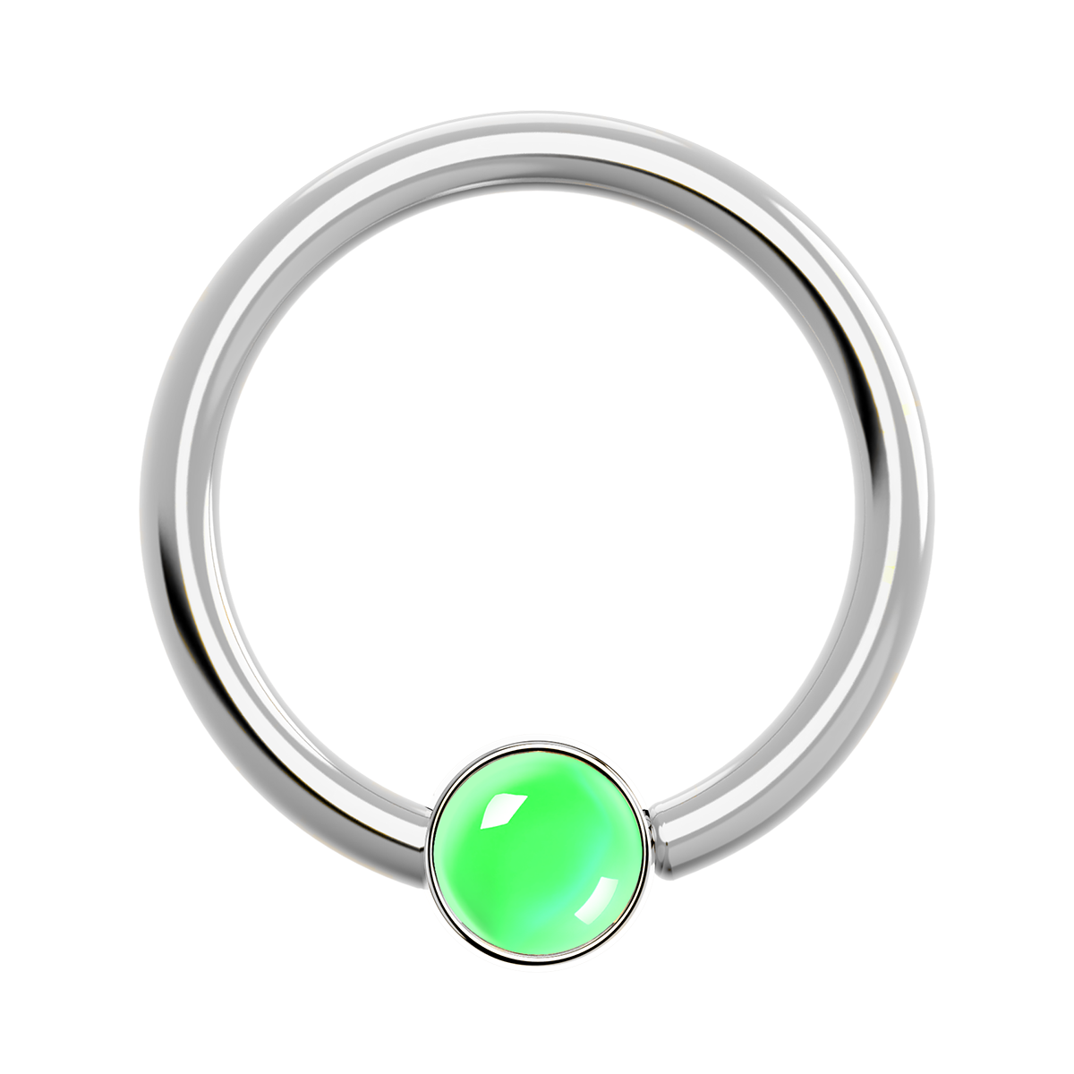 16g Titanium Fixed Bezel Ring With Genuine Gemstones