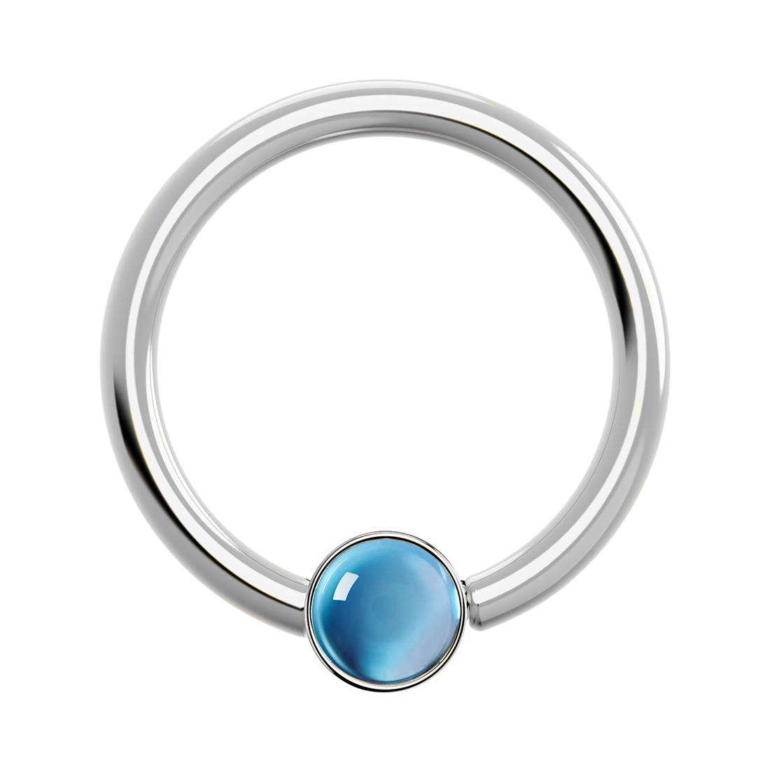 16g Titanium Fixed Bezel Ring With Genuine Gemstones