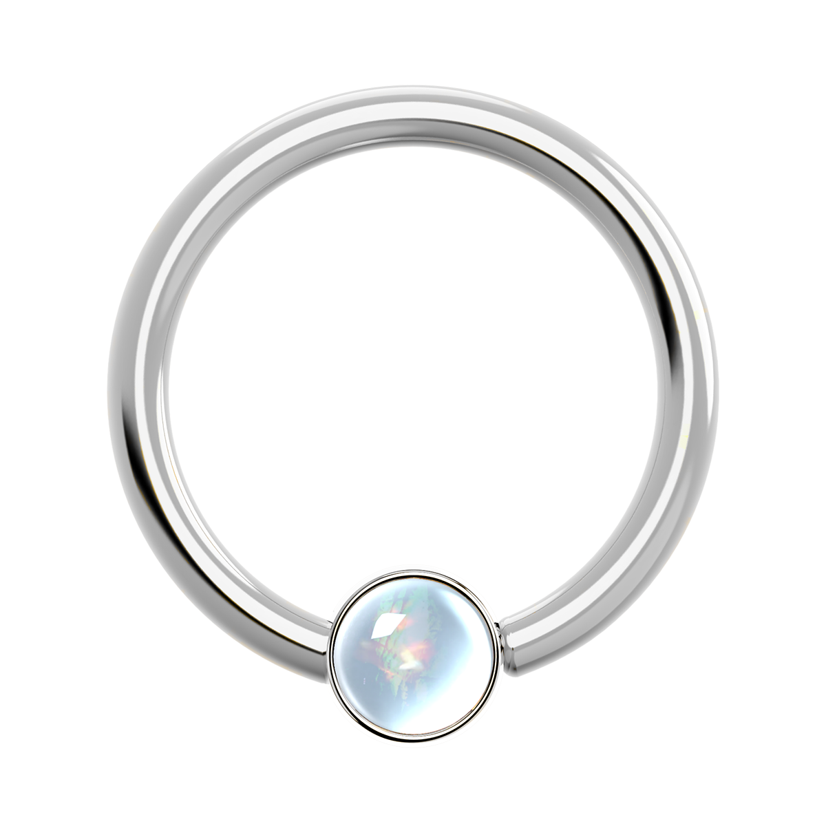 16g Titanium Fixed Bezel Ring With Genuine Gemstones