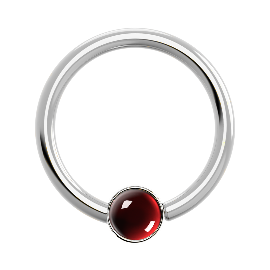 16g Titanium Fixed Bezel Ring With Genuine Gemstones