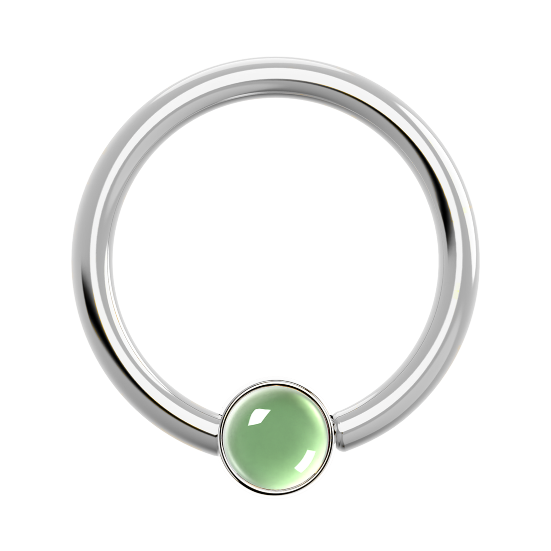 16g Titanium Fixed Bezel Ring With Genuine Gemstones