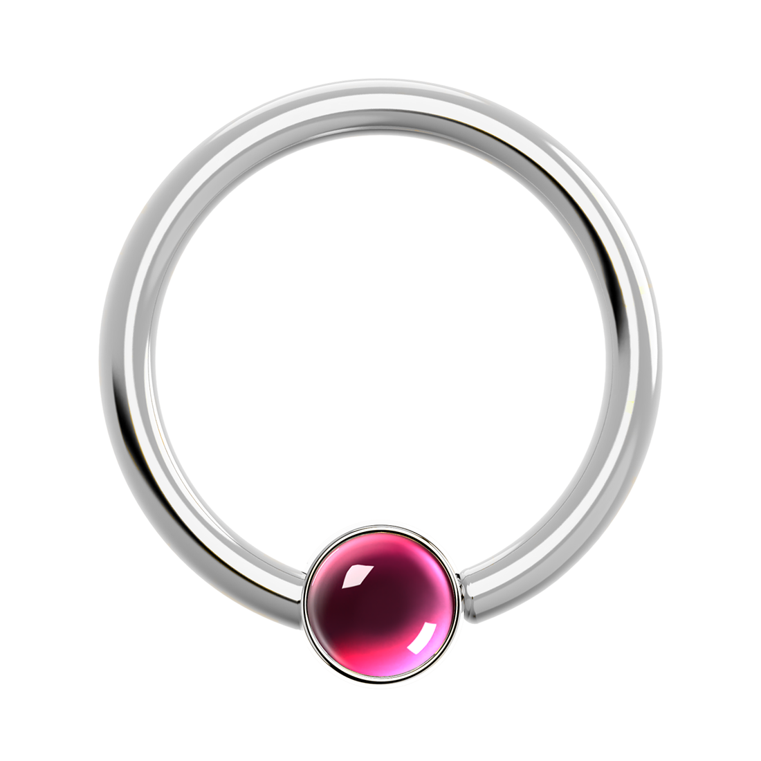 16g Titanium Fixed Bezel Ring With Genuine Gemstones