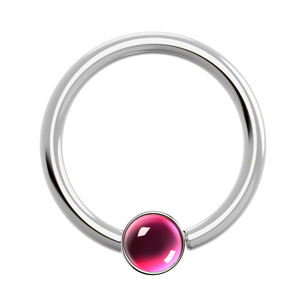 16g Titanium Fixed Bezel Ring With Genuine Gemstones