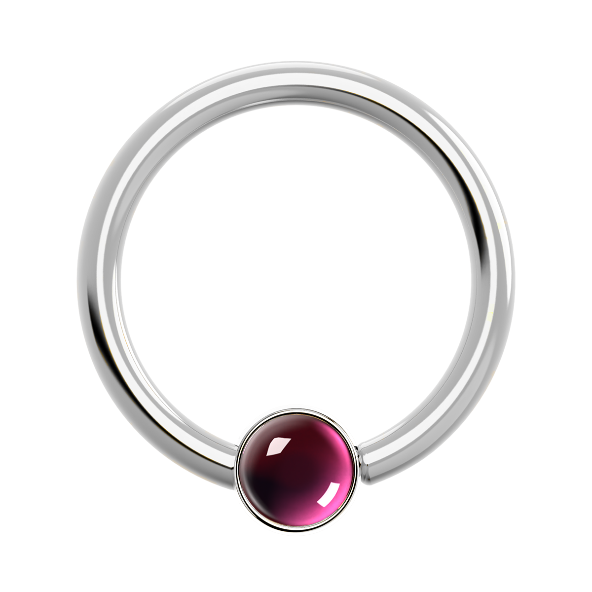 16g Titanium Fixed Bezel Ring With Genuine Gemstones
