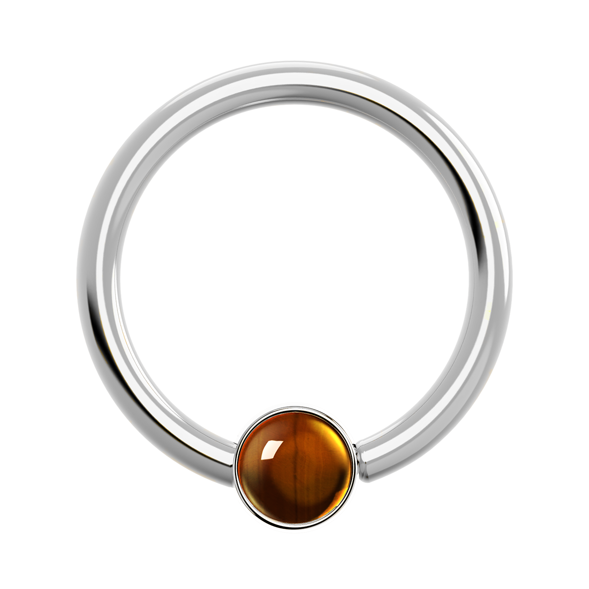16g Titanium Fixed Bezel Ring With Genuine Gemstones
