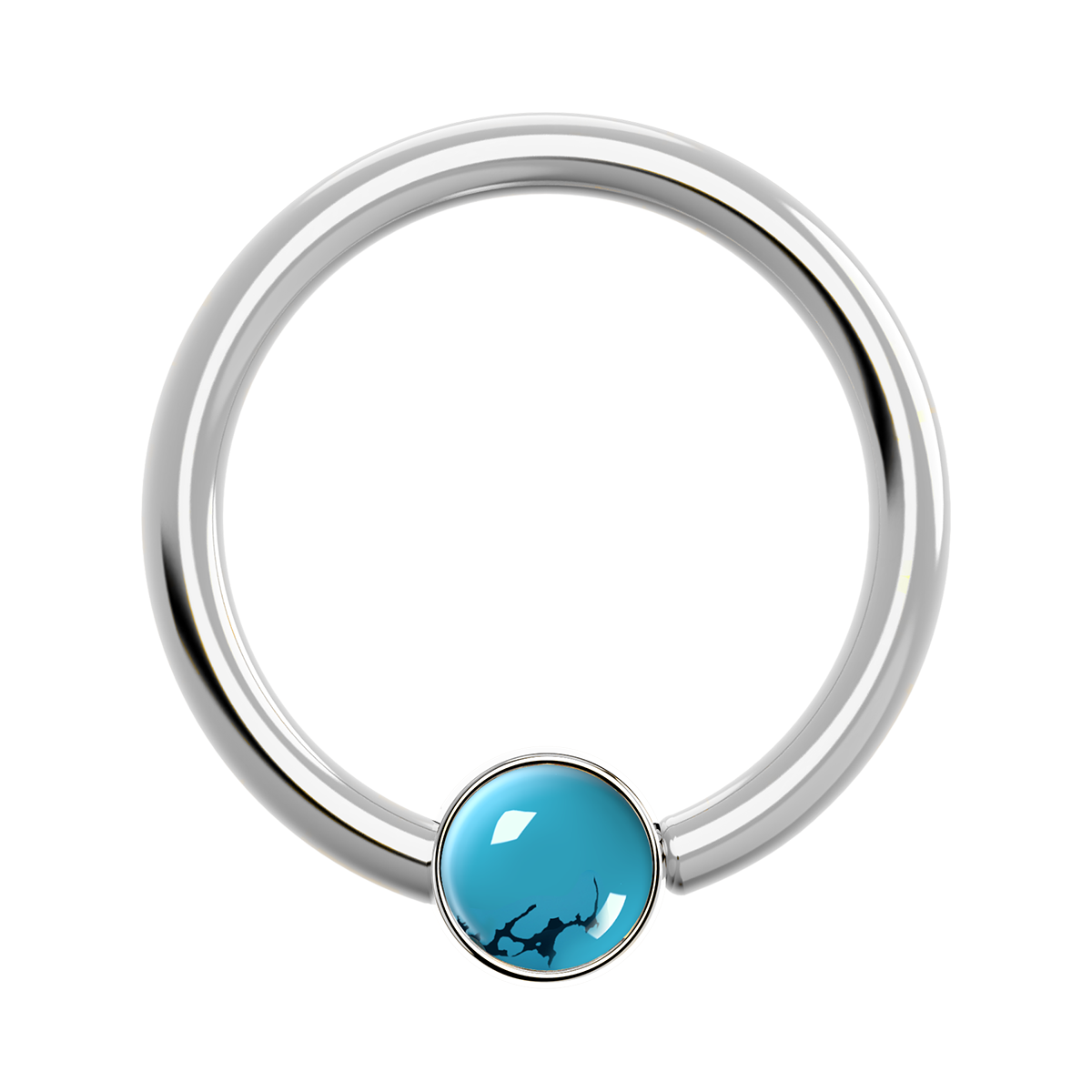 16g Titanium Fixed Bezel Ring With Genuine Gemstones
