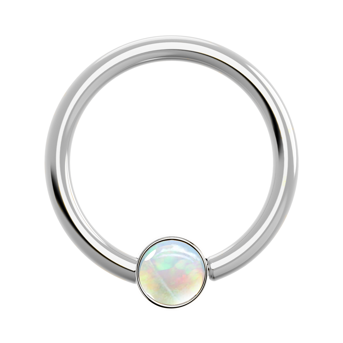 16g Titanium Fixed Bezel Ring With Genuine Gemstones