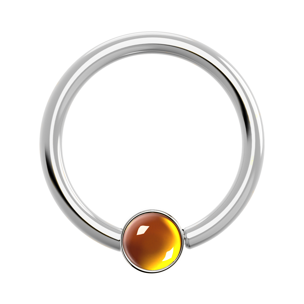 18g Titanium Fixed Bezel Ring With Genuine Gemstones