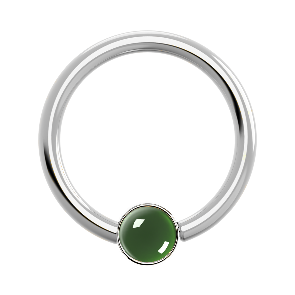18g Titanium Fixed Bezel Ring With Genuine Gemstones