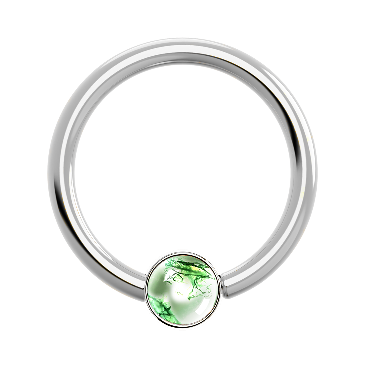 18g Titanium Fixed Bezel Ring With Genuine Gemstones