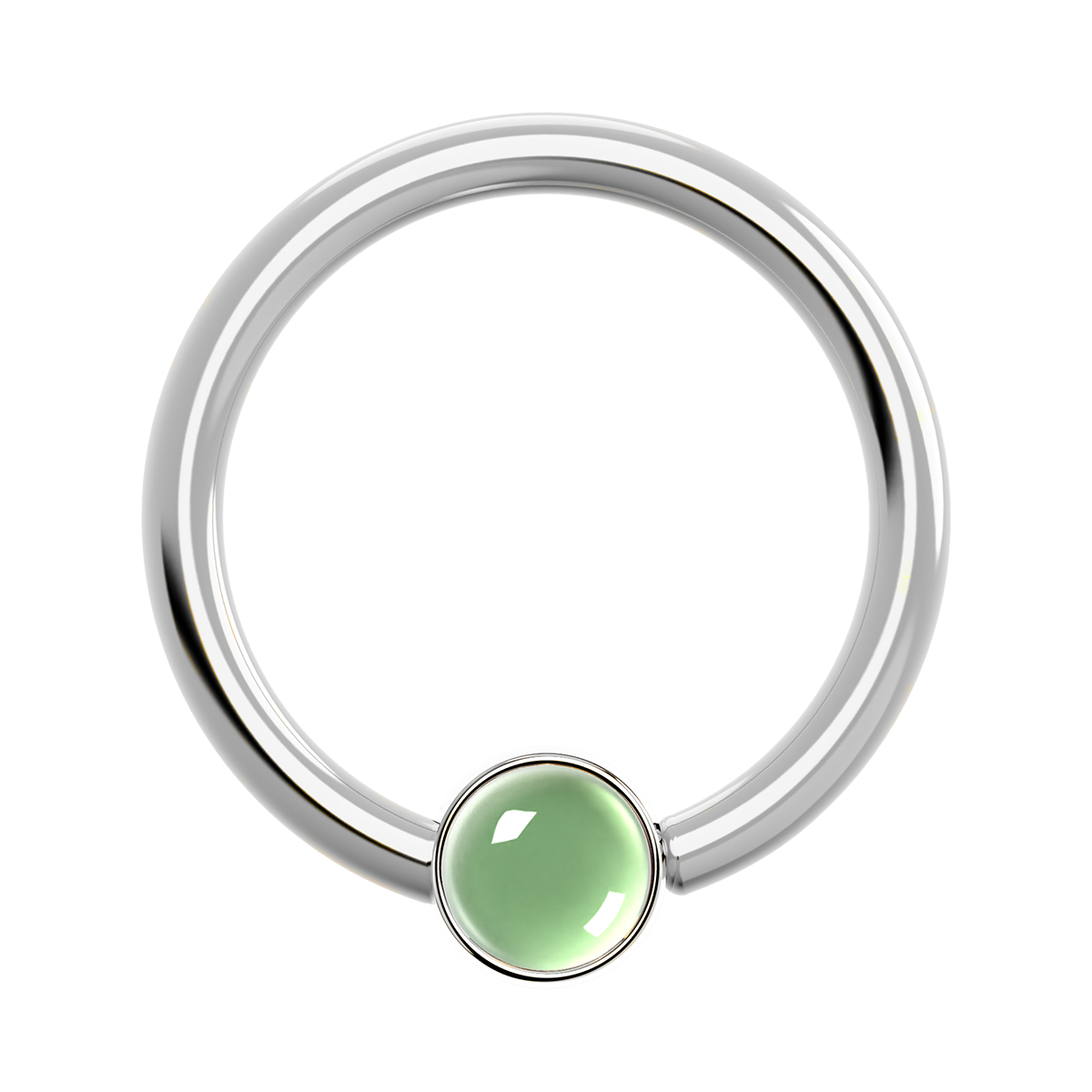 18g Titanium Fixed Bezel Ring With Genuine Gemstones