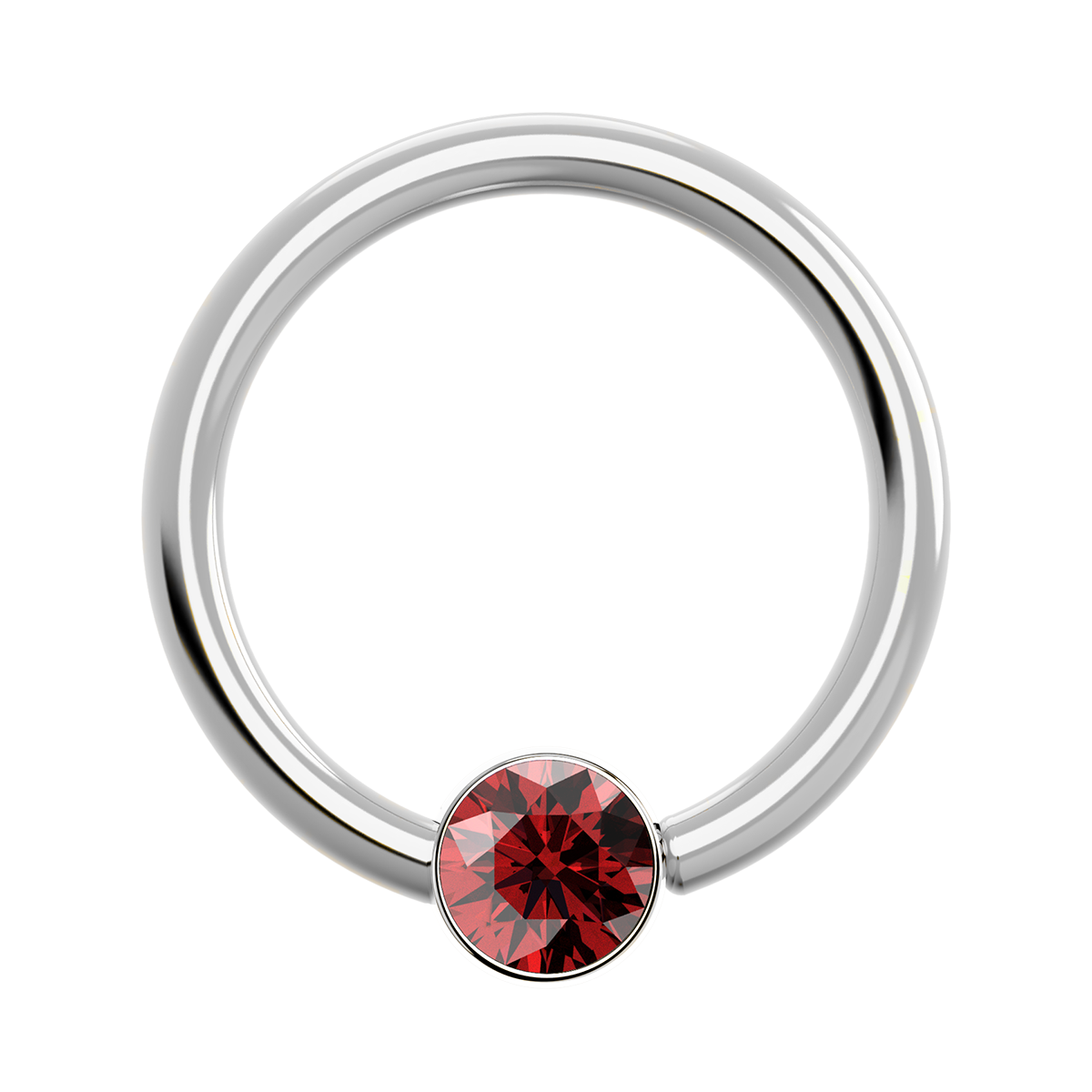 18g Titanium Fixed Bezel Ring With Genuine Gemstones